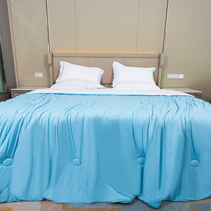 COMFORTER COOLING PCM - پتو طراحی سطح خنک کننده ابریشمی آبی برای خواب آور و عرق شبانه